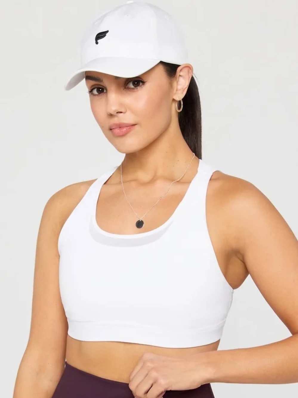 Fabletics White High-Impact Crossback Sports Bra